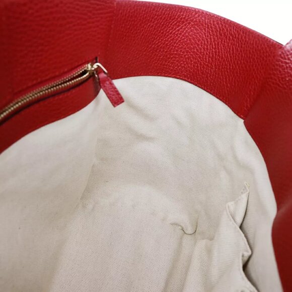 authenticity guaranteed GUCCI GG Logo Swing Shoulder Hand Tote Bag Leather - Picture 11 of 15